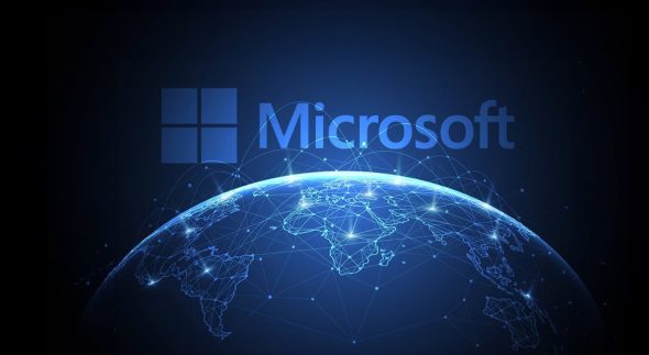 el mundo TI con un logo de microsoft
